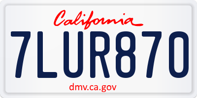 CA license plate 7LUR870