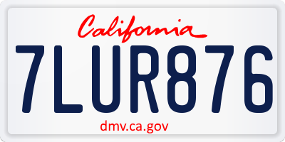 CA license plate 7LUR876