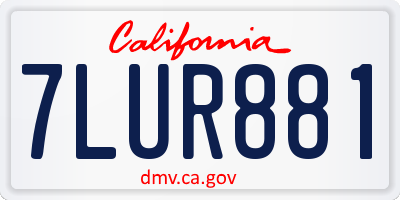 CA license plate 7LUR881