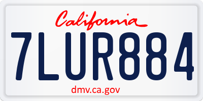 CA license plate 7LUR884