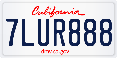 CA license plate 7LUR888
