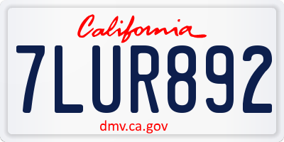 CA license plate 7LUR892