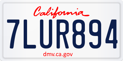 CA license plate 7LUR894