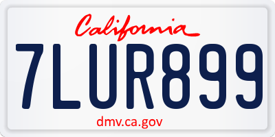 CA license plate 7LUR899