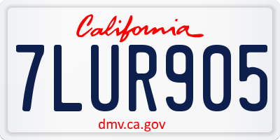 CA license plate 7LUR905