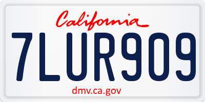 CA license plate 7LUR909