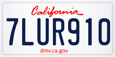 CA license plate 7LUR910