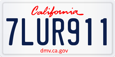 CA license plate 7LUR911