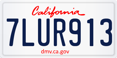 CA license plate 7LUR913