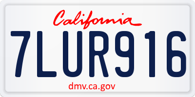 CA license plate 7LUR916