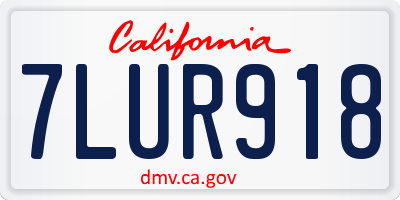 CA license plate 7LUR918