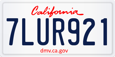 CA license plate 7LUR921