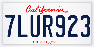 CA license plate 7LUR923