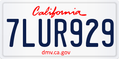 CA license plate 7LUR929