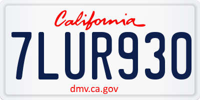 CA license plate 7LUR930