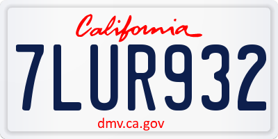 CA license plate 7LUR932