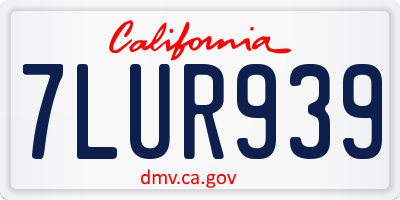 CA license plate 7LUR939