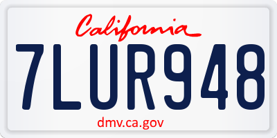 CA license plate 7LUR948