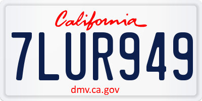 CA license plate 7LUR949