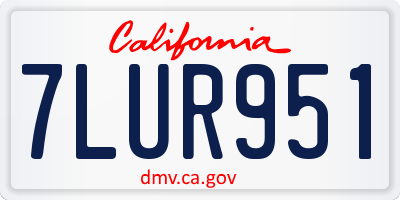 CA license plate 7LUR951