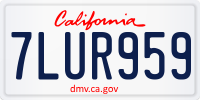 CA license plate 7LUR959