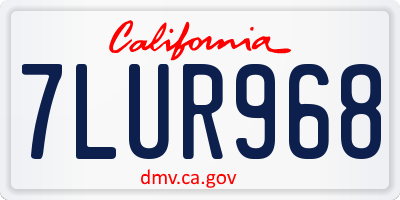 CA license plate 7LUR968