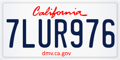 CA license plate 7LUR976
