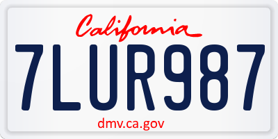 CA license plate 7LUR987