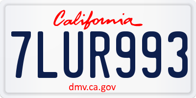 CA license plate 7LUR993