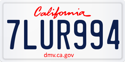 CA license plate 7LUR994