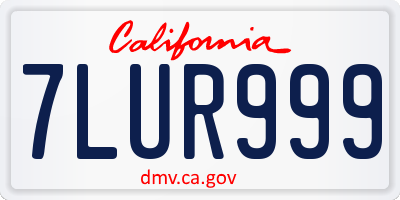 CA license plate 7LUR999