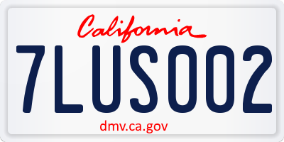 CA license plate 7LUS002