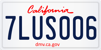CA license plate 7LUS006