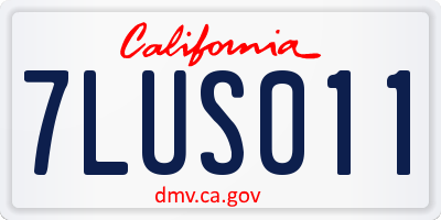 CA license plate 7LUS011