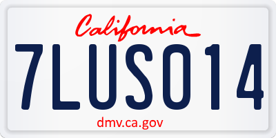 CA license plate 7LUS014