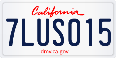 CA license plate 7LUS015