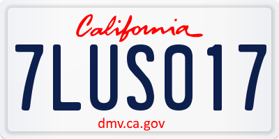 CA license plate 7LUS017