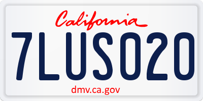 CA license plate 7LUS020