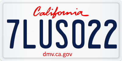 CA license plate 7LUS022