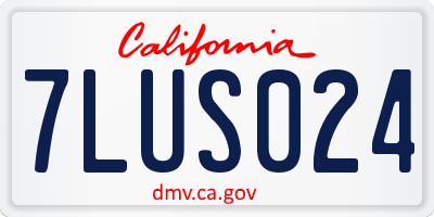 CA license plate 7LUS024