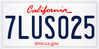 CA license plate 7LUS025