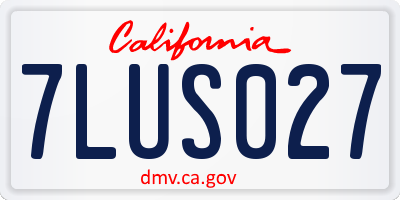 CA license plate 7LUS027