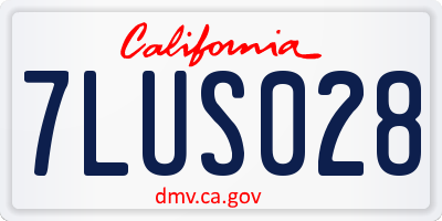 CA license plate 7LUS028