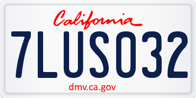 CA license plate 7LUS032