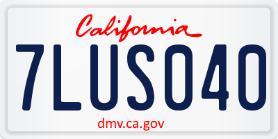 CA license plate 7LUS040