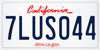 CA license plate 7LUS044