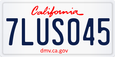 CA license plate 7LUS045