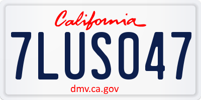 CA license plate 7LUS047
