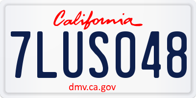 CA license plate 7LUS048