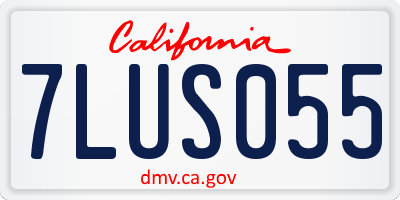 CA license plate 7LUS055